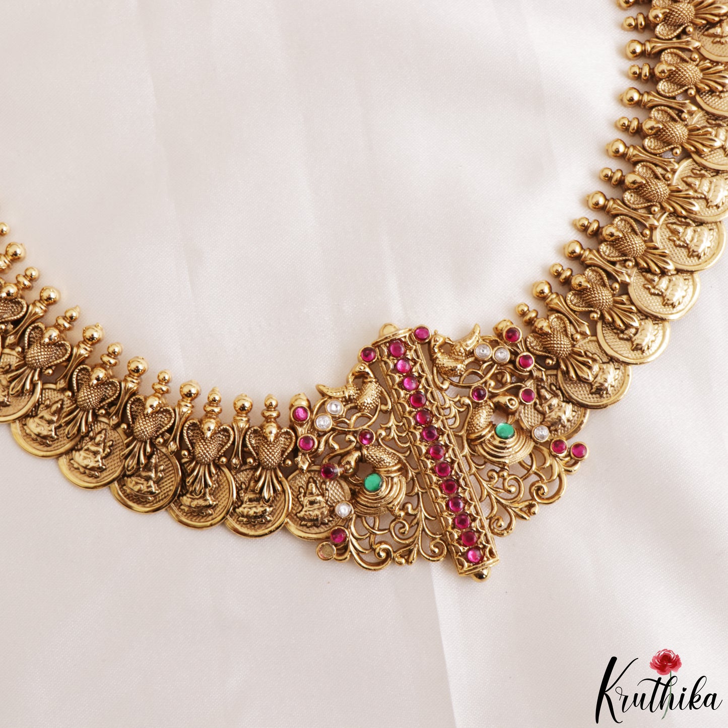 Stunning Antique Peacock Motifs Lakshmi Kasu Haaram LH2202