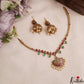 Elegant Leaf Motifs Jadau Hasli Necklace With Pearl Drops NC3008 (Available In 2 Colors)