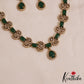 Sparkling Square Leaf Motifs AD Victorian Necklace NC2839 (Available In 3 Color)