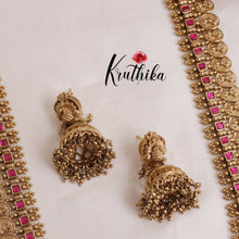 Premium Jadau Lakshmi Coin/Bottu Haaram LH1883 (Available in 4 Colours)