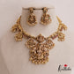 Premium Antique Nagas Lakshmi Peacock Necklace With Pearl And Bead Drops NC2580