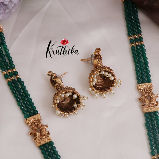 Beautiful Temple Lakshmi Beads Haaram LH1962