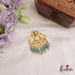 Stunning Peacock Motifs Jadau Pendant With Green Bead Drops PS268