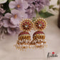 Gorgeous Floral Motifs Kemp Jhumka With Pearl Drops E971