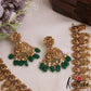 Gorgeous Antique Nagas Lakshmi Mango Motifs Temple Necklace With Green Bead Drops NC2891