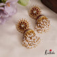 Gorgeous Floral Motifs Kemp Jhumka With Pearl Drops E971