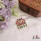 Classic Peacock Motifs Jadau Pendant With Green Bead Drops PS263