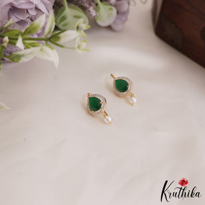 Classic Teardrop Earcuffs | Upper Earrings | Bugadi Earrings With Pearl Drop E891 (Available In 2 Colors)