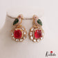Gorgeous Parrot Motif Polki Victorian Stud Earrings E1099 (Available In 7 Colors)