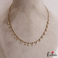 Simple Black Beaded Gold-Tone Chain With AD Stones NC2981