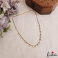 Simple Black Beaded Gold-Tone Chain With AD Stones NC2981