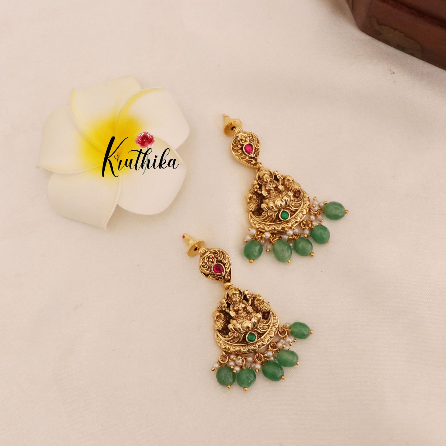 Premium Nagas Jadau Lakshmi necklace NC1786 (three color options)
