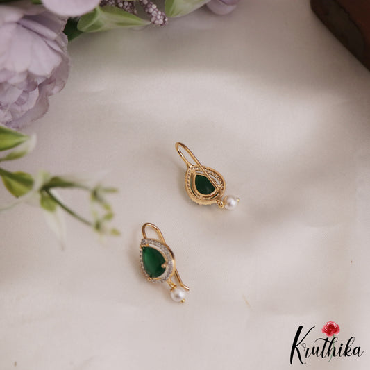 Simple Teardrop Earcuffs | Upper Earrings | Bugadi Earrings With Pearl Drop E899