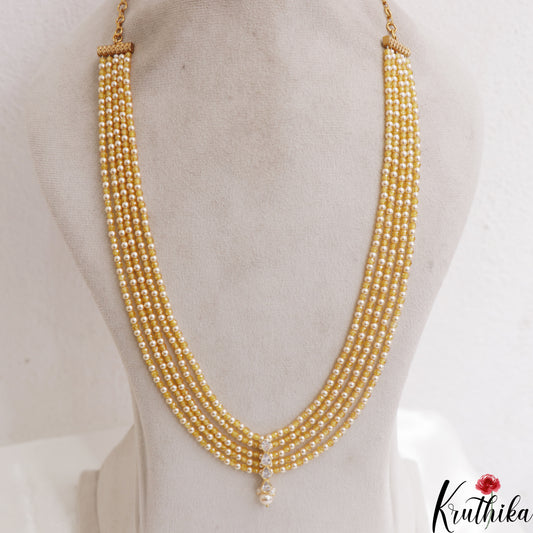Classic Teardrop Motifs Multi Layer Pearl Bead Haaram LH2133 (Available In 3 Colors)