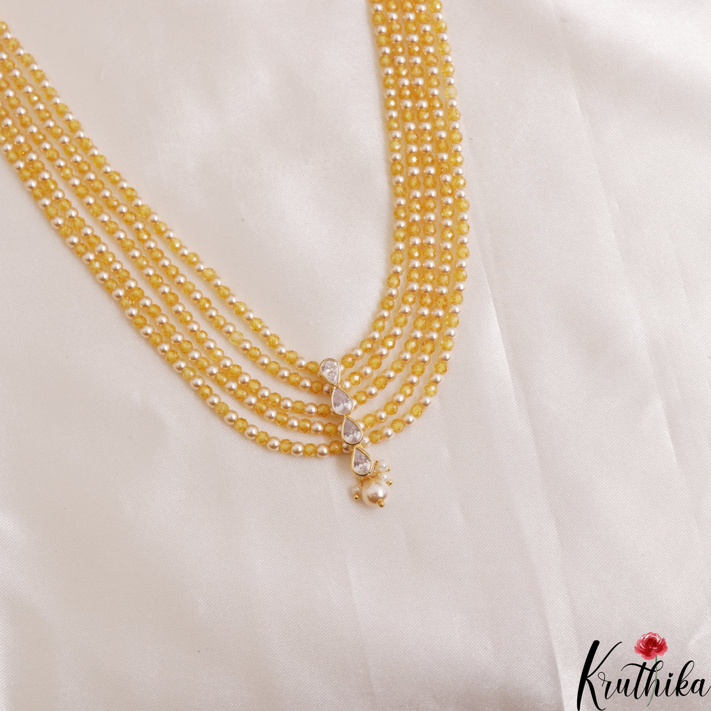 Classic Teardrop Motifs Multi Layer Pearl Bead Haaram LH2133