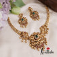 Stunning Peacock Motifs Antique Necklace With Golden Bead Drops NC2591