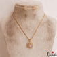 Classic AD Floral Motifs Gold-Tone Chain Pendant Set NC2932