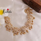 Beautiful AD Kundan Lotus Choker with Golden Beads Drops NC2379