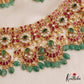 Premium Floral Green Beads Jadau Choker Set With Maang Tikka NC2583