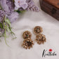 Premium Peacock Jhumkas with Golden Beads Drops E676
