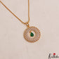Trendy AD Gold-Tone Chain Pendant Set NC2936
