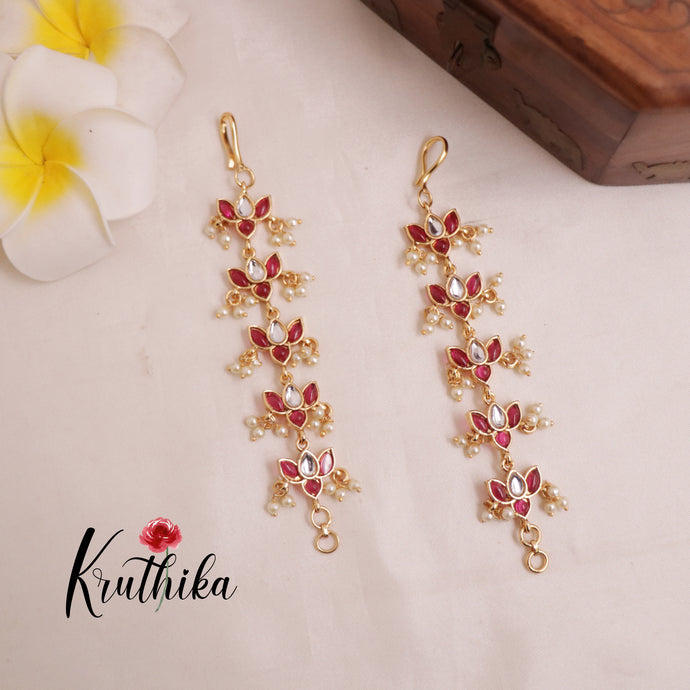 Pretty Flower style Earchains [Available in 5 colours] EC84