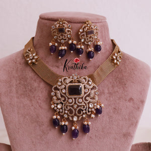 Beautiful Victorian Pendant Chain Set NC1861 (Available in 3 Colours)