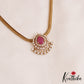 Pretty Teardrop Motifs AD Pendant Chain Set NC2808 (Available In 2 Colors)