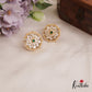 Classic Pearl Border Floral Motifs AD Stud Earrings E982