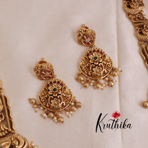 Elegant two-layer Lakshmi peacock haaram LH1862 [Available in two colours]