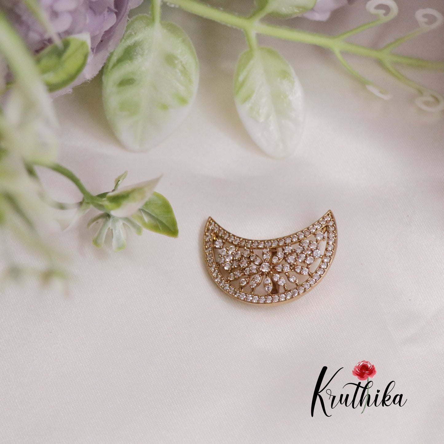 Trendy CZ Sparkling Chandra Surya Hair Ornaments J193