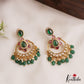 Trendy Floral Motifs Chandbali Earrings With Bead Drops E1093 (Available In 2 Colors)
