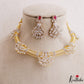 Sparkling Leaf Motifs Gold-Tone CZ Hasli Necklace NC3243 (Available In 2 Colors)