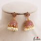 Classic Floral Motifs Jhumkas With Pearl Drops E1219