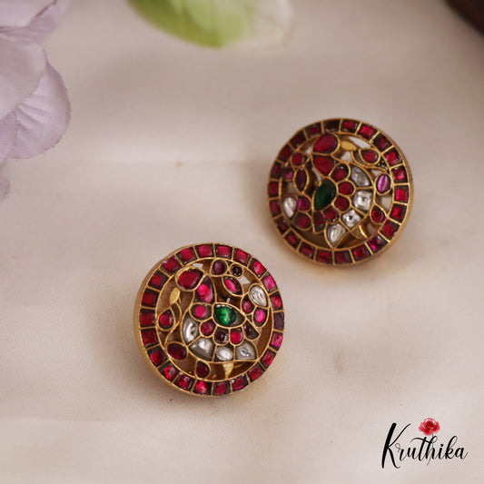 Traditional Peacock Motifs Kemp Stud Earrings E959