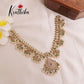 Elegant Victorian AD Stones Guttaposalu Necklace with Pastel Green Beads Drops NC1948