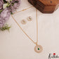 Trendy AD Gold-Tone Chain Pendant Set NC2936