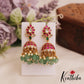 Stunning Floral Motifs Jadau Jhumka With Bead Drops E1048 (Available in 2 Colors)