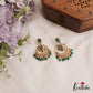 Trendy Floral Motifs Chandbali Earrings With Bead Drops E1093 (Available In 2 Colors)
