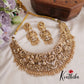 Premium Bridal Lakshmi Bead And Pearl Drops Nakshi Choker Set With Maang Tikka NC2587 (Available In 2 Colors)