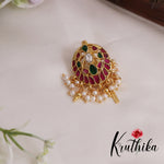 Beautiful Floral Kundan Jadau Jada Billa with Pearl Drops J233
