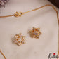 Trendy AD Floral Motifs Gold-Tone Chain Pendant Set NC2929