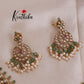 Elegant Victorian AD Stones Guttaposalu Necklace with Pastel Green Beads Drops NC1948