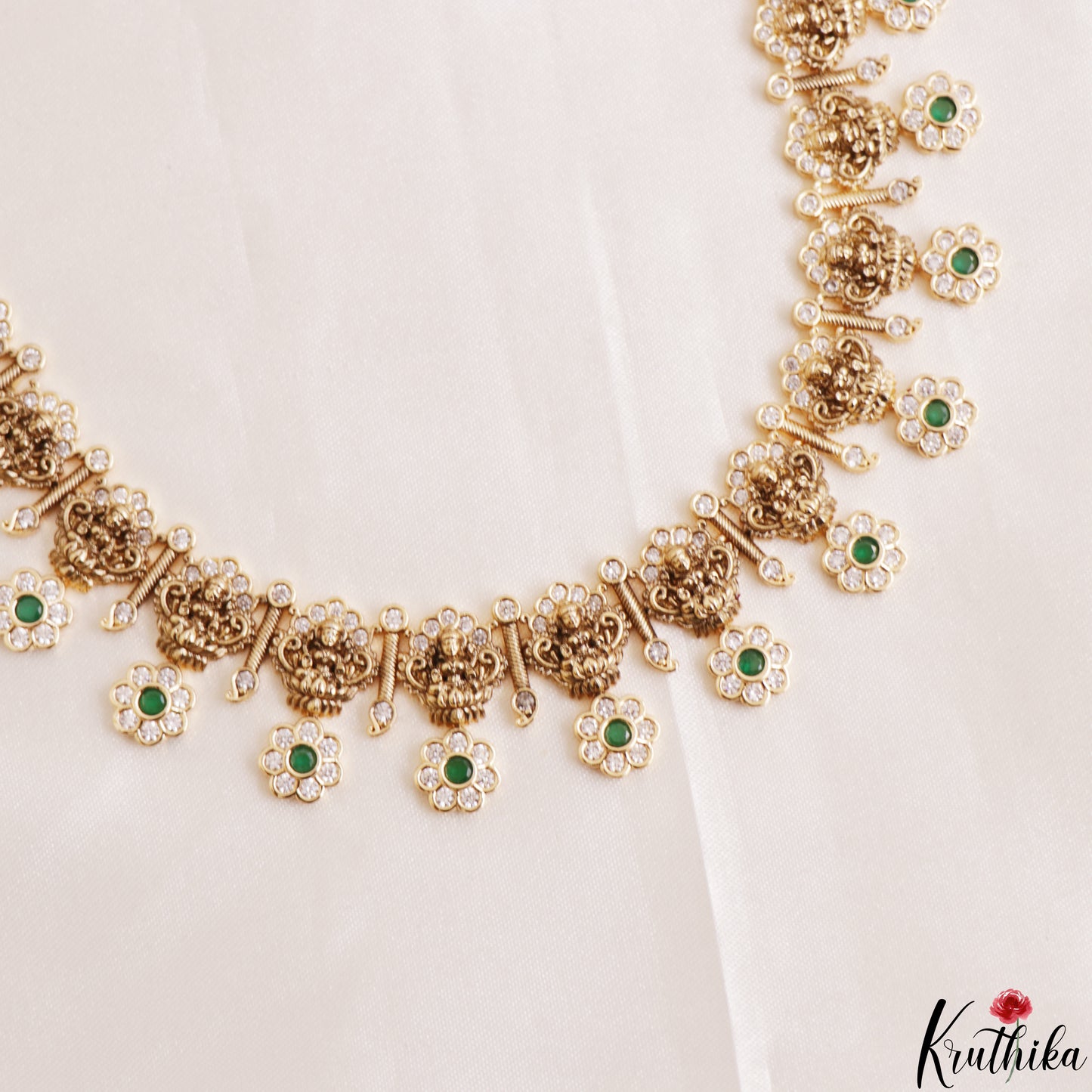 Classic Antique Nagas Lakshmi Floral Motifs Temple Haaram LH2186 (Available In 2 Colors)