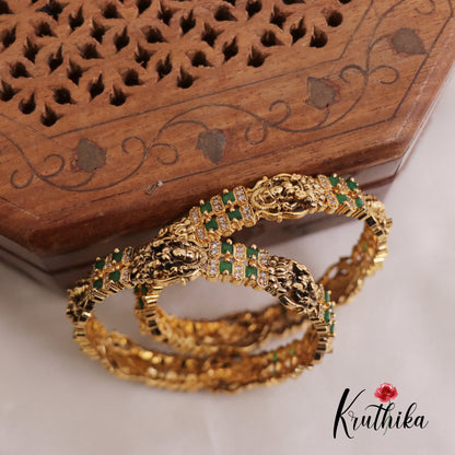 Trendy AD antique Lakshmi Bangles B200 (Aailable in 3 Colours)