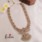 Elegant Victorian jadau Haaram with pastel green beads LH1861