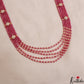 Sparkling Multi Layered crystal & Pearl statement Haaram with floral accents LH2081 (Available In 16 Colors)