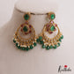 Trendy Floral Motifs Chandbali Earrings With Bead Drops E1093 (Available In 2 Colors)