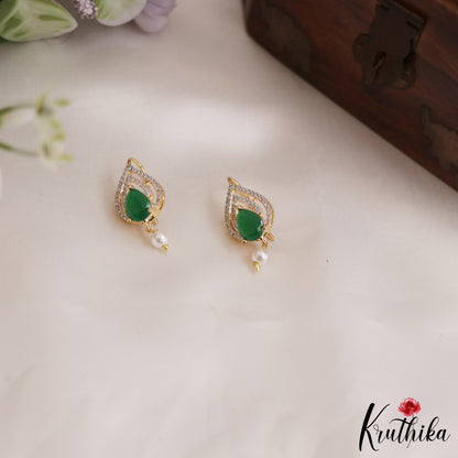Classic Teardrop Earcuffs | Upper Earrings | Bugadi Earrings With Pearl Drop E891 (Available In 2 Colors)