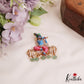 Gorgeous Hand Painted Lord Krishna Motifs Pendant With Green Bead Drops PS282